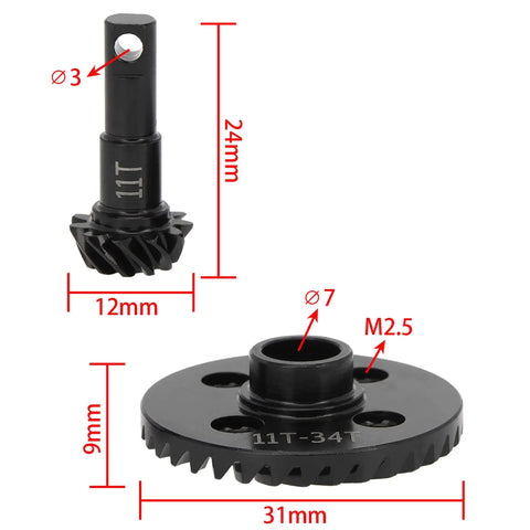 TRX4 Diff Gears 11T 34T Replacement For Traxxas TRX4 And TRX6 Front And Rear Axles CNC Steel Beefed Up Gear Set Heavy Duty