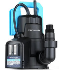 Automatic Submersible Sump Pump One Third HP 2400 GPH Portable Water Removal Transfer Pump with handle and cord