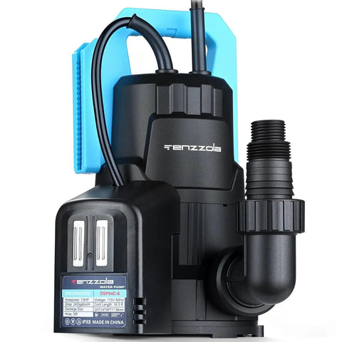 Automatic Submersible Sump Pump One Third HP 2400 GPH Portable Water Removal Transfer Pump with handle and cord