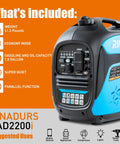Beefy 2200 Watt Inverter Generator Portable Quiet Power For Home Backup Camping And Job Sites, 1800W Running Power, 2000W Peak