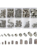 304 Stainless Steel Socket Head Hex Set Screw Kit Cup Point with Metric M3-M8, 400 Piece Divided Storage Case