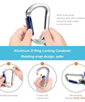 Aluminum D-Ring Carabiner for Half Inch Steel Core Tree Climbing Kit With Eight Foot Flip Line, shown with rotating snap design.