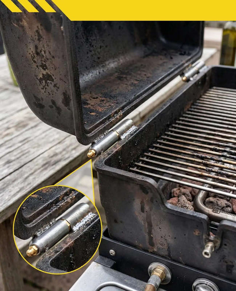 Heavy-duty BBQ smoker lid using Six Piece Weld On Barrel Hinge Set For Carbon Steel Projects Heavy Duty Bullet Hinges.