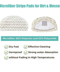 Microfiber steam mop pads with textured stripes for Six Pack Steam Mop Pads Replacement For PowerFresh Steam Mop 1940 Series