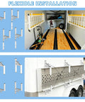Built Like A Tank Adjustable Aluminum Cargo Trailer Ladder Rack Handles Two Heavy Ladders Without Breaking A Sweat Featuring nonslip rubber pads and hooks.