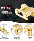 10 free master links for 420 Gold Motorcycle Chain 132 Links With Chain Breaker Heavy Duty Roller Chain for dirt bikes and ATVs