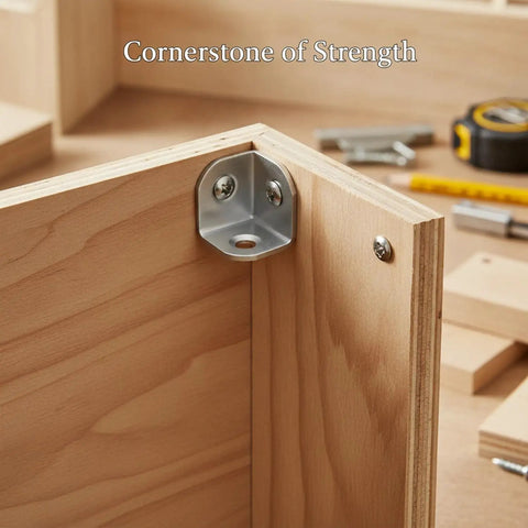 Heavy Duty Stainless Steel 90 Degree L Bracket For Furniture Reinforcement And Shelf Support 1.6mm Thick Silver Finish