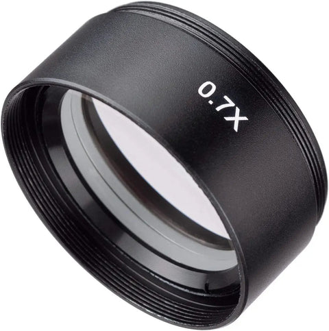 0.7x Barlow Lens For SM Series Stereo Microscopes 48mm Mount Doubles Magnification And Expands Working Distance And Field Of View Easy Clip-On Accessory For Clear Up-Close Wide View, black 48mm lens
