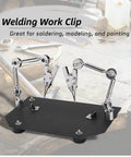 Adjustable Welding Clamp Clip Set Third Hand Tool For Soldering Modeling And Painting Ideal For Jewelry Making And Small Part Repair Includes Steel Base With Rubber Feet Stable On Any Workbench steel base with adjustable arms