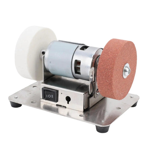 Marhynchus 100W Mini Bench Grinder Electric Multi Purpose Tool With Two Grinding Wheels for precision cutting and jewelry making.