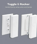 Zigbee Smart Switch Toggle Rocker No Wiring Needed Hub Required Works With Echo Devices With Zigbee Hub Built In Home Assistant Hubitat SmartThings And Homey Easy Installation Snaps On Top Of Existing Toggle Switch For Mechanical Control And Smart, white switch cover on toggle and rocker wall switches
