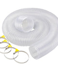 Clear 4 Inch PVC Dust Collection Hose 10 Feet Vacuum Hose For Woodworking with clamps and transparent design