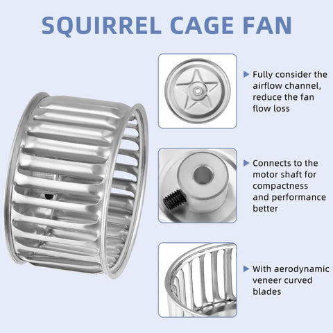 Squirrel cage fan component for No Brainer DIY Friendly Replacement Bathroom Vent Fan Motor And Wheel Kit For 9415 Series Fans
