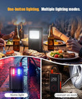 Portable Cordless Tire Inflator Air Compressor With Digital Pressure Gauge And Bright LED Light No Hassle Storage Hella Reliable Power For Hyundai Kona Electric Cars On Road Trips with multiple lighting modes.
