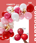 66 Piece 12 Inch Hot Pink And Red Balloons Set With White And Gold Confetti For Valentines Day Engagement Wedding Bachelorette Birthday Party Decor Durable Matte Latex