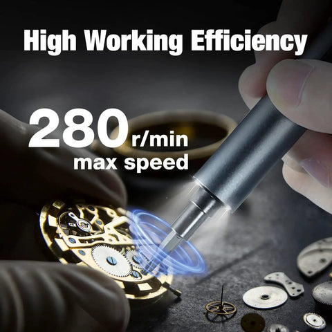 Cordless Electric Screwdriver Kit With 55 Magnetic Precision Bits Dual Torque Settings And 3 LED Lights tightening watch screws