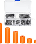 Outlet Spacer And Screw Kit With 60 Orange Spacers And 90 6 32 Thread Round Head Screws 6 Different Lengths Electrical Extender Set