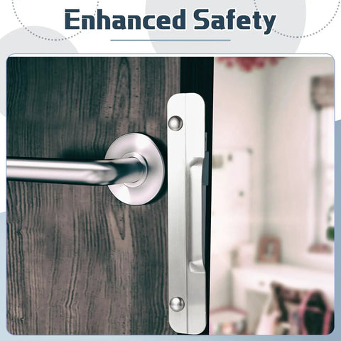 Close-up of a Two Pack Heavy Duty Carbon Steel Door Latch Guard Plate installed on a door for enhanced security.