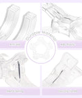 Spring Clamps Set 10 Pieces 3.5 Inch Clear Plastic Clips with 50 Balloon Clips for Balloon Arch Backdrop Craft Decoration Projects
