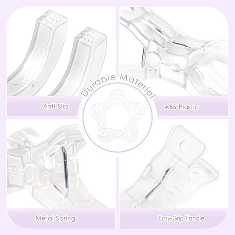 Spring Clamps Set 10 Pieces 3.5 Inch Clear Plastic Clips with 50 Balloon Clips for Balloon Arch Backdrop Craft Decoration Projects