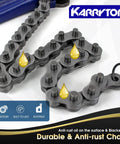 Heavy Duty Chain Pipe Wrench With 36 Inch Chain, anti-rust chain detail with oil droplets, diagonal view