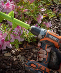 Auger Drill Bit For Planting Bulbs And Flowers Digs Holes Fast 3.5 By 8.5 Inch Garden Bedding Plant Auger in use with drill