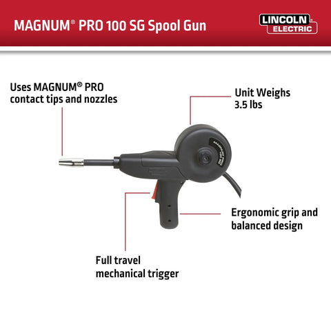Pro Grade Spool Gun For Aluminum Mig Welding With 10 Ft Cable And 8 Pin Connector Ergonomically Shaped Handle For Snappy Feed Performance So You Can Crush Bead Work Without Clunky Adapters Or Messy Wiring For Quick Setup Anytime On The Job