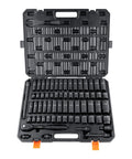 Half Inch Drive Impact Socket Set, 65-Piece SAE And Metric, From Three-Eighths To One-And-A-Quarter Inch, Six-Point Cr-V Alloy Steel