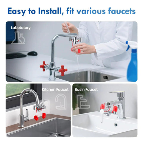 Faucet Mounted Eye Wash Station With Cover For Lab Factory Industry Site Office And Home Emergency Eye Wash Kit on various faucets