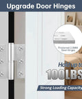 Premium Lift Off Hinges For Interior Doors, 3 Inch Brushed Stainless Steel Toggle Set, Removable Pin on door frame.