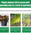 Signs of nutrient deficiency in plants with wilted leaves and slow growth.