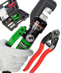Heavy Duty Hydraulic Wire Rope Crimping Tool for Stainless Steel Cable 1/8 In and 3/16 In 8 Ton Hand Crimper With Swaging Tool Cable Cutter for Railing Fittings Cuts Up To 5/32 In Cable with carrying case and safety gloves