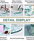 Detail display of Clear Tempered Glass Lazy Susan Turntable With Silent Bearings And Six Smooth Rolling Wheels for durability features.