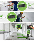 Self Leveling Laser Level With Tripod 60 Inch 360 Degree Green Horizontal Line And 140 Degree Vertical Line Two Plumb Dots Green Beam Laser Level For Construction And Home Use in self-leveling, manual, and pulse modes demonstration