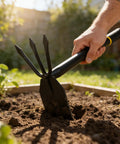 Heavy Duty Garden Hoe And Cultivator Hand Tool For Weeding Planting Loosening Soil And Digging Thickened Manganese Steel in use