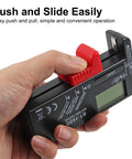 2 Pack Universal Battery Tester Checker For AAA AA C D 9V And 1.5V Button Cells, Easy Read LCD Digital Battery Tester For Household Use, Works With Standard And Rechargeable Batteries, No Batteries Required, handheld black battery tester