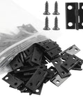 Black Mini Hinges Set 50 Pcs With 200 Tiny Screws For DIY Crafts Jewelry Box Dollhouse Picture Frame 18x15mm