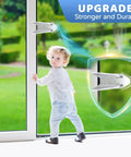 Kid Safe Sliding Door Lock Kit 4 Pack No Drill Childproof Window Locks for Glass Doors and Patios preventing child access