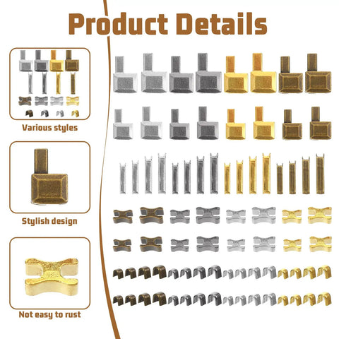 Zipper Repair Kit With 80 Pieces Zipper Sliders And Insertion Pins For Jackets And Coats In Four Sizes And Four Colors Durable Zinc Alloy Construction Rust Resistant DIY Friendly Easy Fix components layout