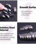 Close-up of 150Pcs Woodruff Keys Set In 15 Sizes 3mm 4mm 5mm 6mm 8mm 10mm Half Moon Semicircle Bond Keys, stainless steel material.
