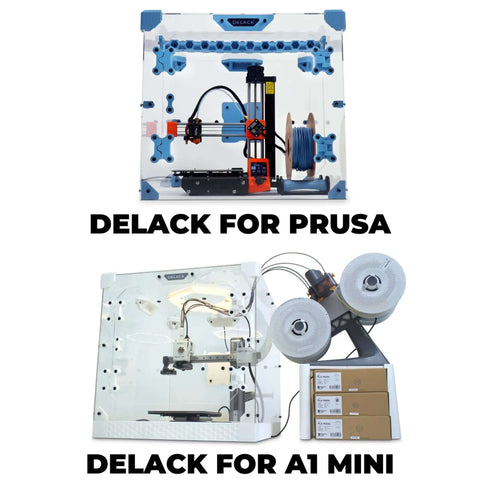 Enclosure Kit With LED Light For 3D Printers Made To Fit Bambu Lab A1 Mini Prusa MK4 Mini And Ikea Lack Table, front view