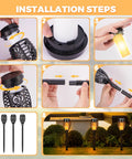 Installation steps for Flickering Flame Solar Garden Lights LED Outdoor Torches Pack Of 8, Waterproof Pathway Yard Patio Decor