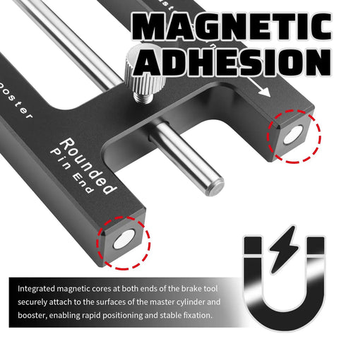 Pro Grade Magnetic Brake Booster Adjustment Tool With Push Rod Calibrator For Master Cylinder Maintenance Aluminum Car Brake Tools For Most Cars And SUVs Precision Calibration For Faster Brake Response, magnetic ends