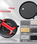 Cordless Vacuum Lifter For Glass And Tile With 21 Cm NBR Base 440 Lbs Max Load Heavy Duty Electric Suction Cups LCD Display
