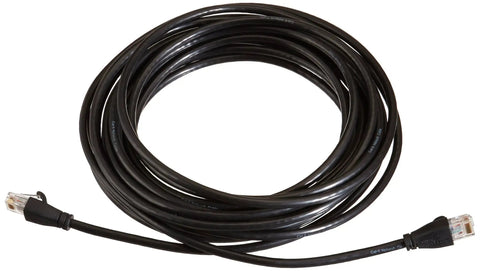 Cat6 Ethernet Patch Cable 25 Ft Long With Gold-Plated RJ45 Connectors, Lag-Free Gaming Ready, 1 Gbps Speed, Gigabit Ethernet For Router Modem Switch, Black, Durable High-Performance Network Cable coiled with RJ45 plugs