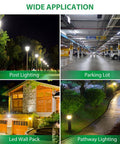 Different applications of the Outdoor Photocell Light Sensor for dusk-to-dawn lighting, including post lighting and pathway lighting.