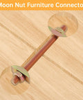 Six Piece M8 Countertop Connector Bolt Set for Tight Countertop Joints and Furniture Fastening Draw Bolts visible on wood