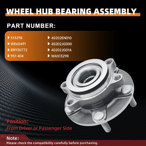 Front Wheel Hub Bearing Assemblies That Fit Nissan Sentra 2007 2012 Rogue 2008 2013 Rogue Select 2014 2015 Two Pack 5 Lug Hubs
