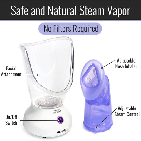 All In One Face Steamer With Adjustable Facial And Nasal Mask for Sinus Relief Skincare Pore Cleansing Plug In Vaporizer Humidifier