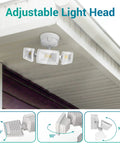 Super Bright Outdoor LED Flood Light 55W 5500LM 5000K Switch Controlled IP65 Waterproof Exterior Security Light for Eave